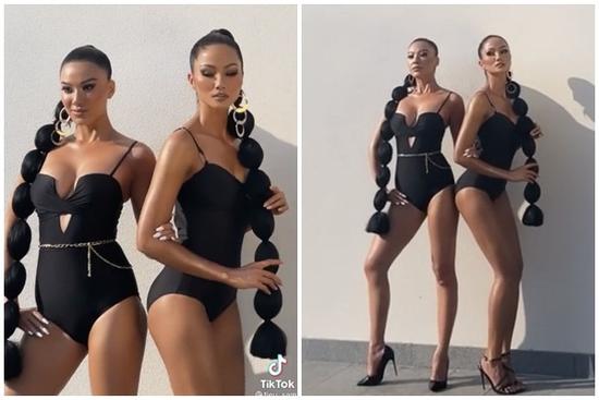 Diện áo tắm, H'Hen Niê 'chặt đẹp' Kim Duyên nhờ vòng 2 nức nở