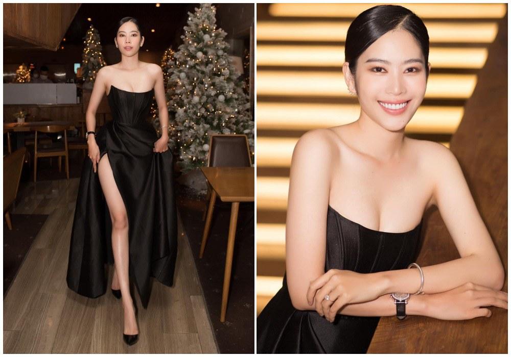 Cùng mặc váy 100 triệu, Thu Thủy xấu hơn hẳn vì bụng bé bự-4