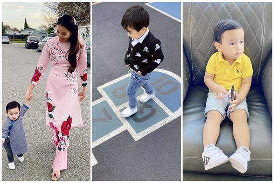 Con trai Phạm Hương được mẹ đầu tư như một fashionista nhí