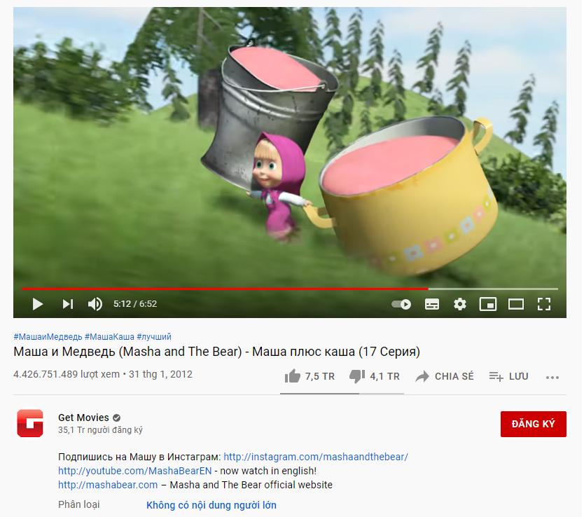 Phim bón ăn cho trẻ đạt 4.4 tỷ view Youtube thuộc về... 1 chú gấu-1