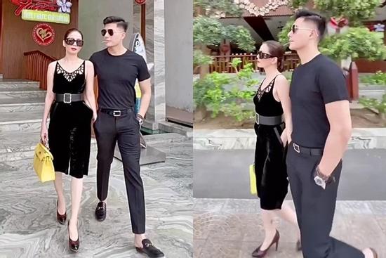 Lệ Quyên - Lâm Bảo Châu thọc tay vào túi quần nhau trên phố