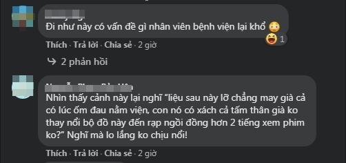 Con trai cõng bố đến rạp chiếu phim, còn dặn dò nghe rớt nước mắt-3