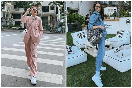 Thanh Hằng mê mệt một đôi sneaker mix từ style bánh bèo đến tổng tài