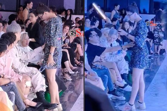 Đồng nghiệp rủ nhau 'khám bụng' Trang Trần giữa sự kiện