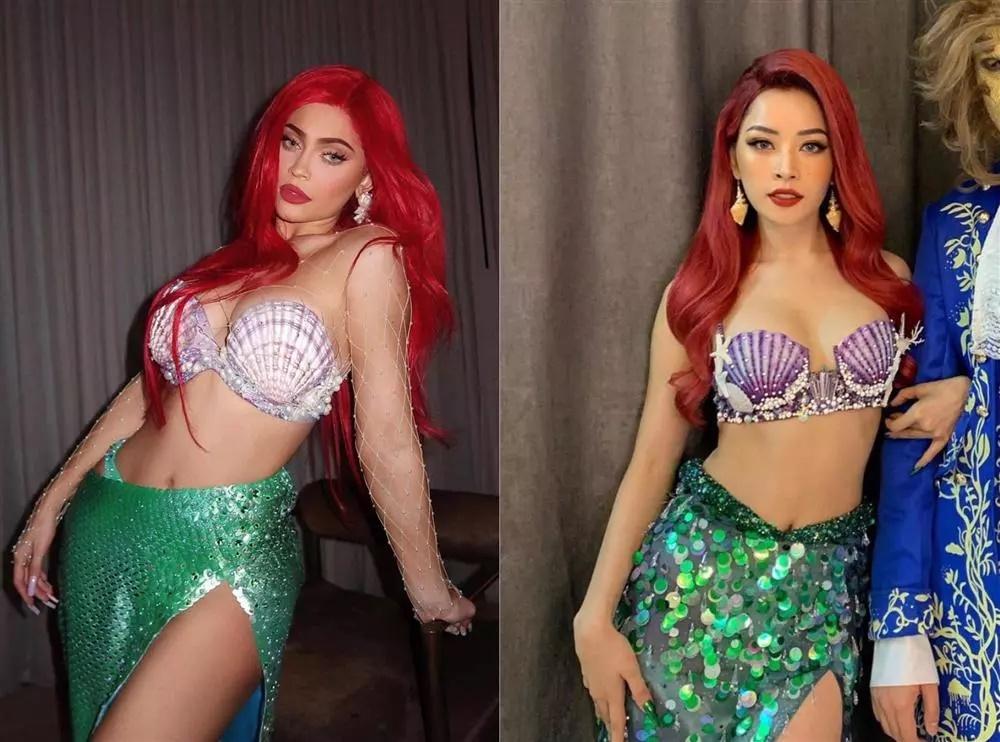 Màn hóa trang thành nàng tiên cá của Chi Pu trong ngày Halloween cũng được cho là sao chép ý tưởng từ Kylie Jenner