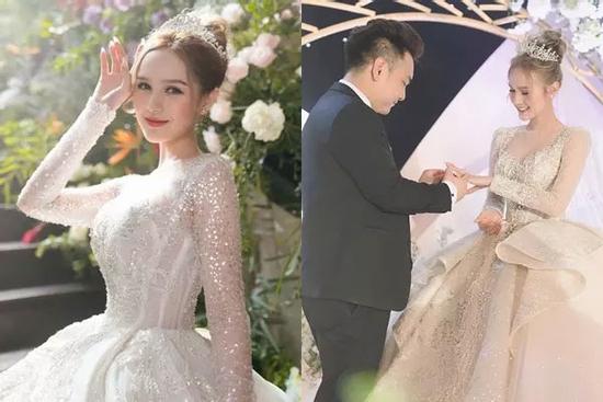 Cô dâu mặc váy 28 tỷ khoe được thưởng 1 khách sạn nếu sinh quý tử