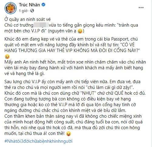 Ca sĩ Trúc Nhân bị cơ trưởng hãng hàng không quát mắng-2