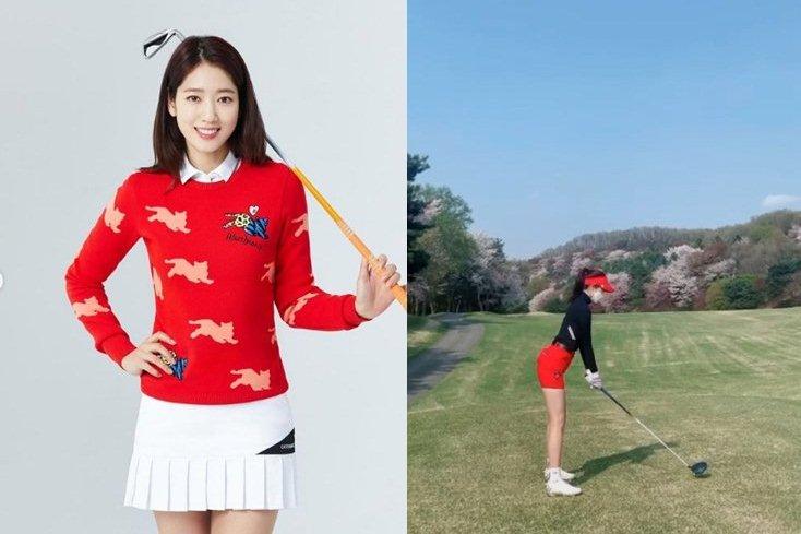 Park Shin Hye khoe dáng cực nuột khi đi chơi golf