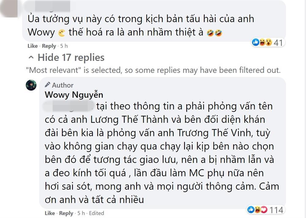 Wowy như tấm chiếu mới trong lần đầu làm MC, Lương Thế Thành nhầm Trương Thế Vinh-3