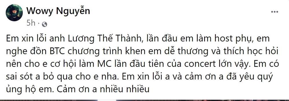 Wowy như tấm chiếu mới trong lần đầu làm MC, Lương Thế Thành nhầm Trương Thế Vinh-2