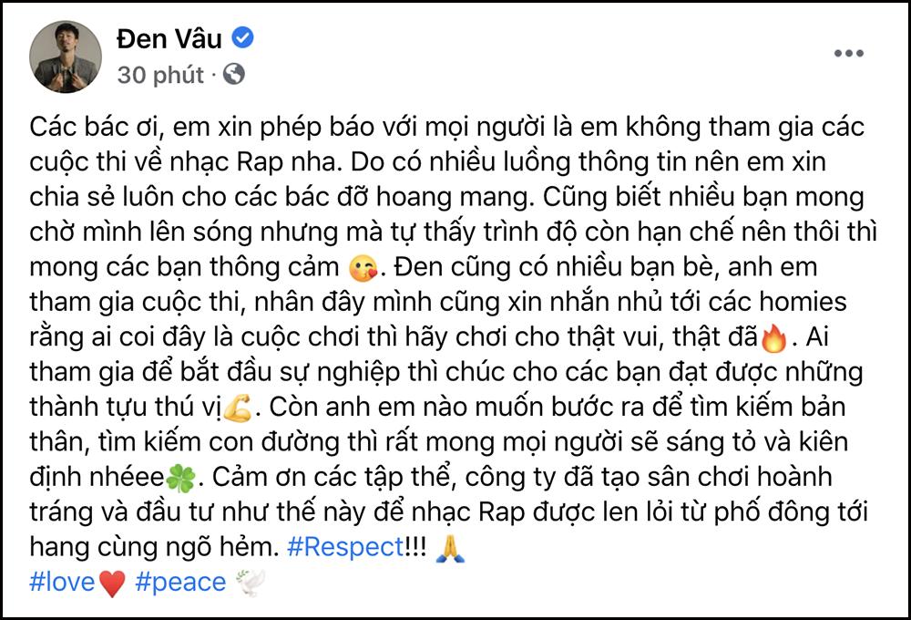 Đen Vâu không tham gia các cuộc thi về Rap vì tự thấy trình độ còn hạn chế-2