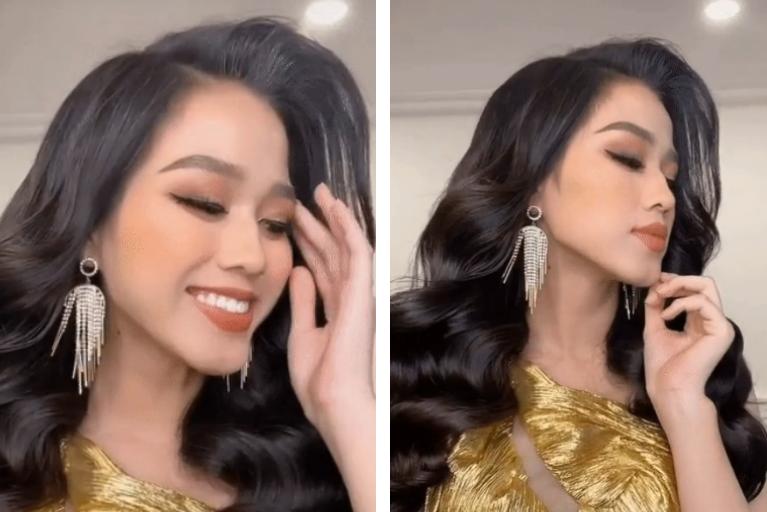 Đỗ Thị Hà lộ miếng dán ngực kém duyên trên sóng truyền hình-11