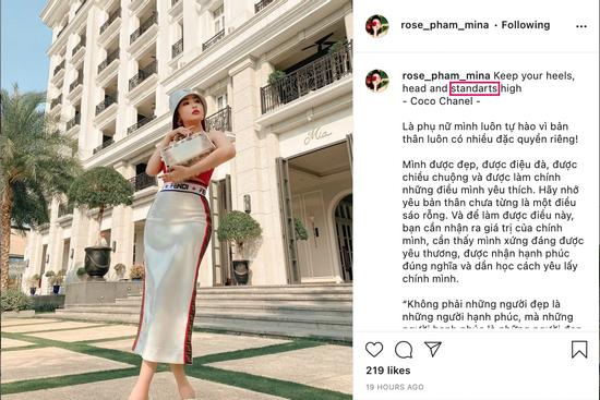 Vợ Minh Nhựa ôm túi xách tiền tỷ, mỗi tội trích lời Coco Chanel sai chính tả tè le