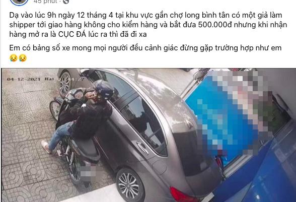 Thanh niên giả shipper không cho khách check hàng, giao cục đá phải trả 500k-1