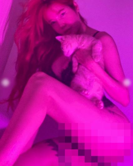 Elly Trần mặc nội y tạo dáng phản cảm với mèo-6