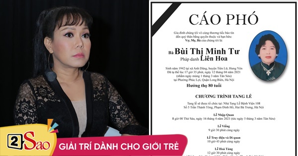 Mẹ chồng Việt Hương qua đời