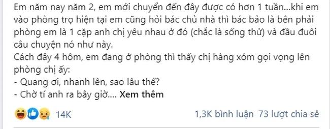 Vừa chuyển đến nhà trọ mới 1 tuần, cô gái khiến cặp đôi hàng xóm chia tay-1
