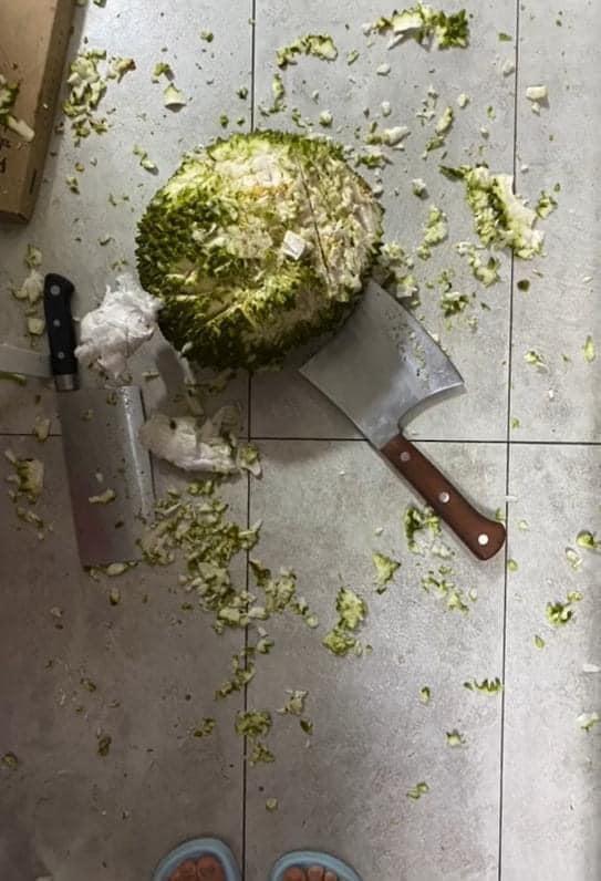 Cô gái up ảnh khoe được ăn sầu riêng, nhìn cách bổ mà tức muốn nội thương-4