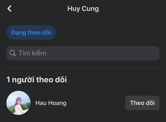 Huy Cung lại dấy lên nghi vấn đã toang với vợ vì chỉ follow Hậu Hoàng-3