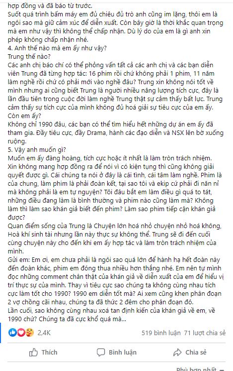 Đạo diễn Nhất Trung đáp vào mặt cô N nguyên bài văn tế vì thói ngôi sao?-2