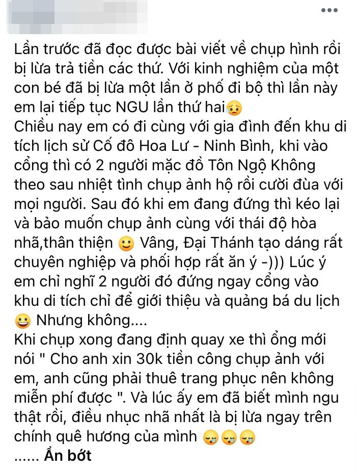 Cô gái bị Tề Thiên Đại Thánh gạ chụp ảnh rồi vòi tiền: Công chụp ảnh không miễn phí được-1