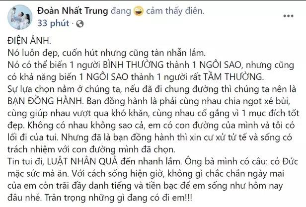 Nhã Phương trong tâm bão 1990, Trường Giang phát ngôn ẩn ý-2