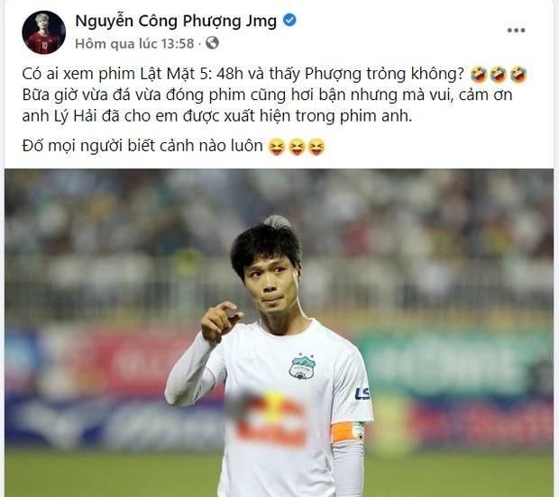 Công Phượng khoe được đóng Lật Mặt: 48h, fan chọc quê anh vào vai cục đá quý hả?-1