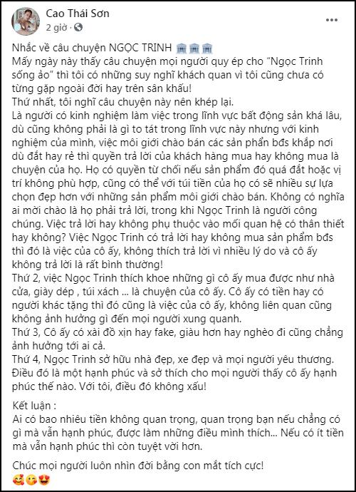 Cao Thái Sơn bênh Ngọc Trinh giữa drama với Nathan Lee-5