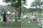Sau 1 ngày nghỉ lễ, cảnh 'người về rác ở lại' tại công viên Yên Sở thật sự kinh hãi