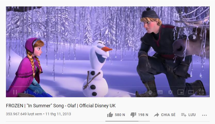 Những ca khúc tỷ view trong danh sách vũ trụ công chúa Disney-7