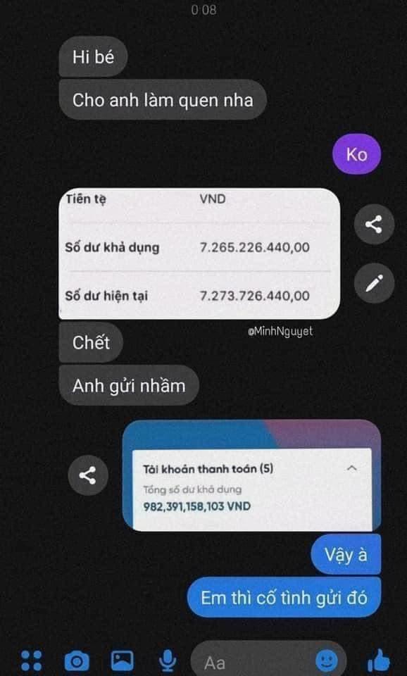 Nhắn tin làm quen bị từ chối, chàng trai giả gửi nhầm tài khoản và kết gây sốc-1