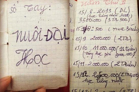 Dọn nhà thấy sổ tay 'nuôi đại học', cô gái nghẹn ngào các khoản bố mẹ liệt kê