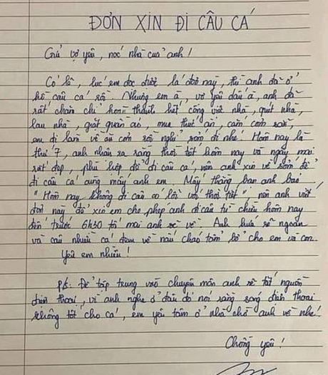 Những lá đơn xin phép vợ cười ra nước mắt của cánh mày râu-3