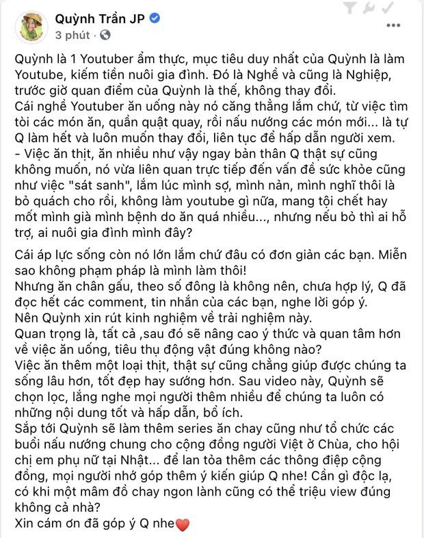 Động thái mới nhất của Quỳnh Trần JP sau khi hứng bão dislike từ dân mạng-2