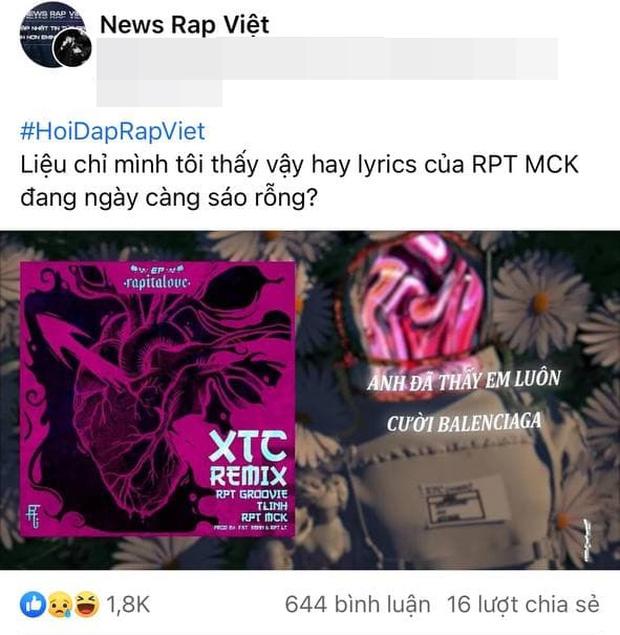 Bị chê lyrics ngày càng sáo rỗng, MCK văng tục đáp trả bọn dở hơi-1