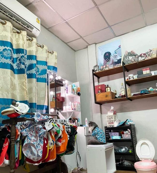 Đến nhà bạn chơi, cô gái hốt hoảng thấy quàng thượng có hẳn bàn trang điểm-1