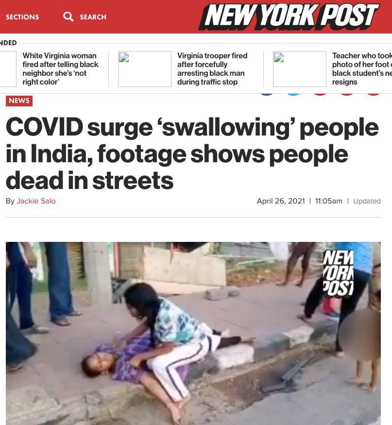 Sự thật về clip người mắc Covid-19 ở Ấn Độ ngã gục, nằm la liệt trên phố-3