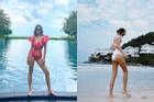 Văn Mai Hương khoe body 'khét' nhưng nhìn bộ bikini hồng sến lại phải trừ điểm
