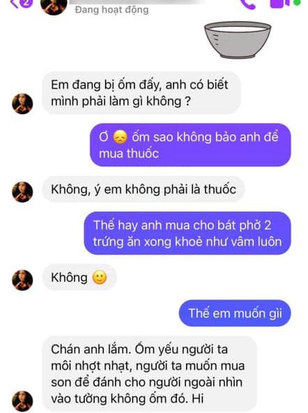 Bạn gái ốm, chàng trai hỏi han mua thuốc, thứ cô đòi khiến anh hết hồn-1