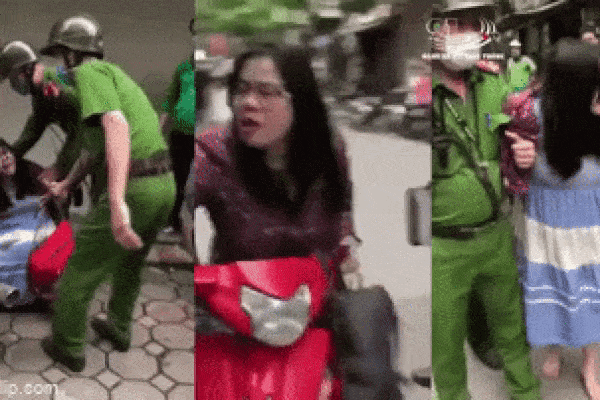 Bị giữ xe, người phụ nữ lao vào cắn công an rồi hét lên: Biết tao là ai không?-1