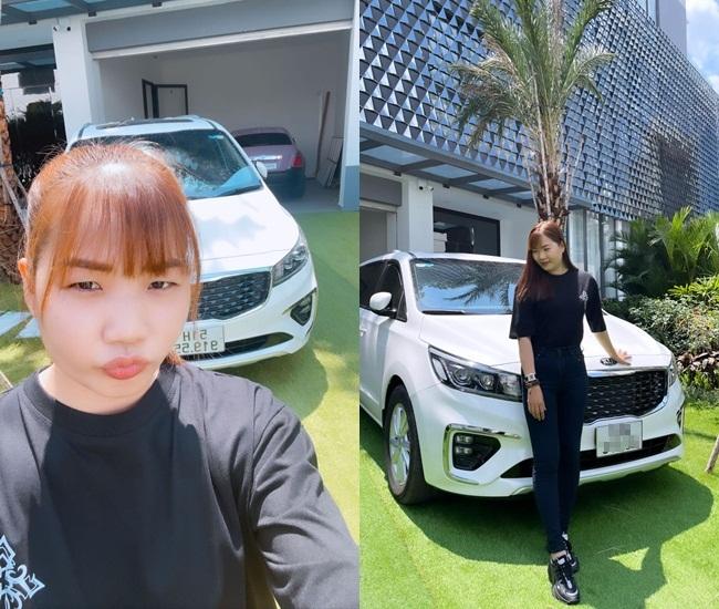 Giúp việc hào hứng check-in xế hộp bạc tỷ Ngọc Trinh mua tặng-2