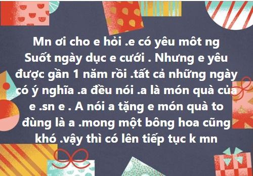 Luôn miệng nói muốn cưới, nhưng ngày lễ chẳng bao giờ được người yêu tặng quà-2