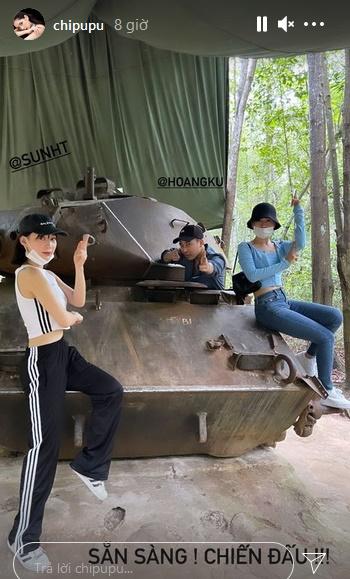 Bị chỉ trích tạo dáng vô ý thức trên xe tăng, Chi Pu lập tức thanh minh-2