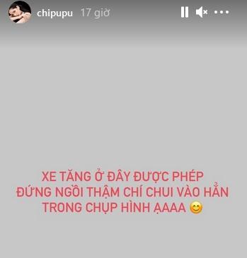 Bị chỉ trích tạo dáng vô ý thức trên xe tăng, Chi Pu lập tức thanh minh-5