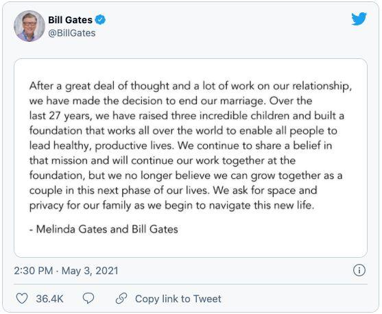 Tỷ phú Bill Gates và vợ ly hôn sau gần 30 năm chung sống-2