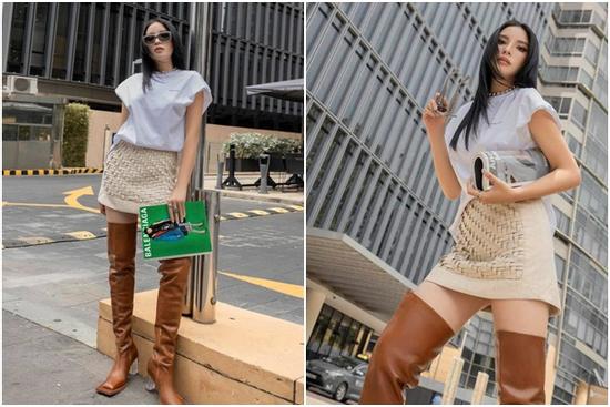 Kỳ Duyên xúng xính diện boots hiệu xuống phố, fans chê trông như ủng lội ruộng