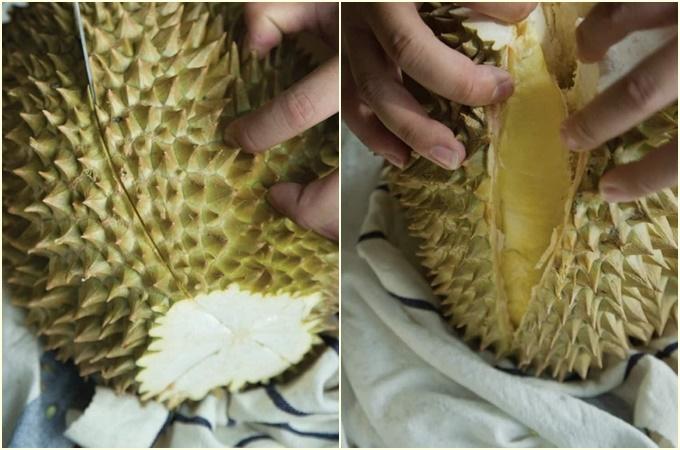 Cách định vị múi sầu riêng và tách vỏ nhanh chóng-2