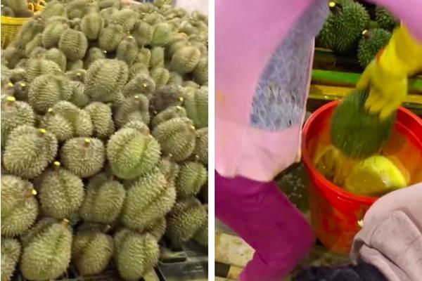 Bà cụ Hàn Quốc bổ sầu riêng như chặt dừa khiến nhiều người Việt xem mà tức cái lồng ngực-6