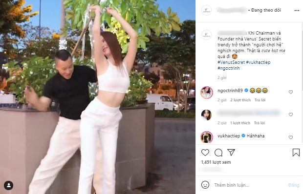 Vũ Khắc Tiệp vỗ mông Ngọc Trinh một cách thô thiển-1