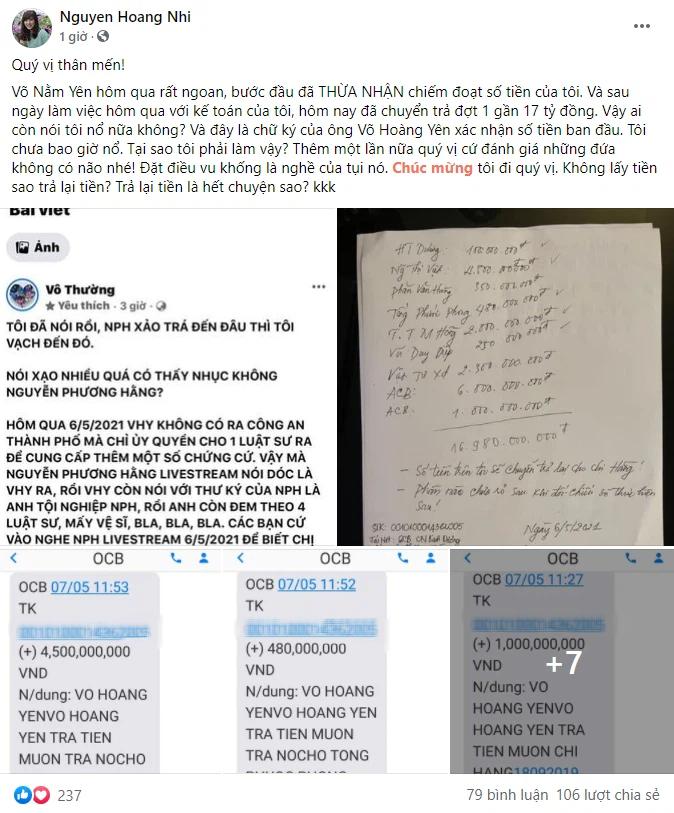 Võ Hoàng Yên trả lại 17 tỷ đồng cho vợ chồng ông Dũng Lò Vôi-1